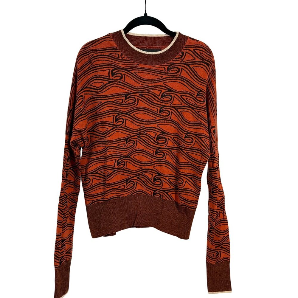 Scotch & Soda Crewneck Orange Black Knit Sweater Women's Size S‎